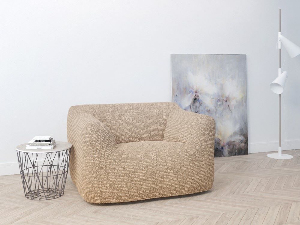 Мебельный чехол Дримлайн на кресло бледно-розовый 70-110